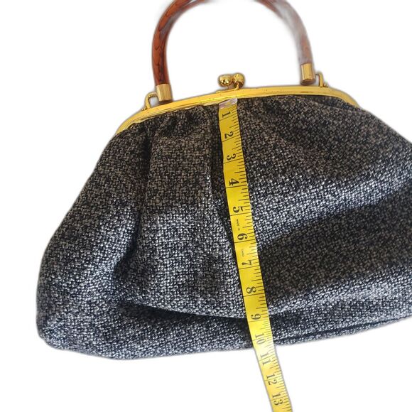 Tweed Top 1960s Vintage Purse - Picture 6 of 8